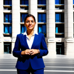 Businesswoman in Madrid**

"A professional businesswoman, fully clothed in a tailored business suit (traje de negocios), standing confidently in front of the Telefonica building on Gran Via in Madrid, Spain.  Bright daylight.  Perfect anatomy, correct proportions, well-formed hands, natural pose, appropriate attire, safe for work, professional photography, high quality."

**