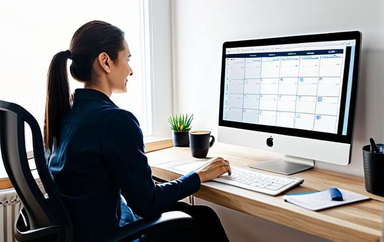 **
"A freelancer working comfortably at an ergonomic desk in a bright, organized home office. They are focused on their laptop, with a cup of coffee nearby. Use soft, natural lighting. Include a calendar or task manager on the screen. The overall impression should be of calm productivity and focused work. safe for work, appropriate content, fully clothed, professional."
**