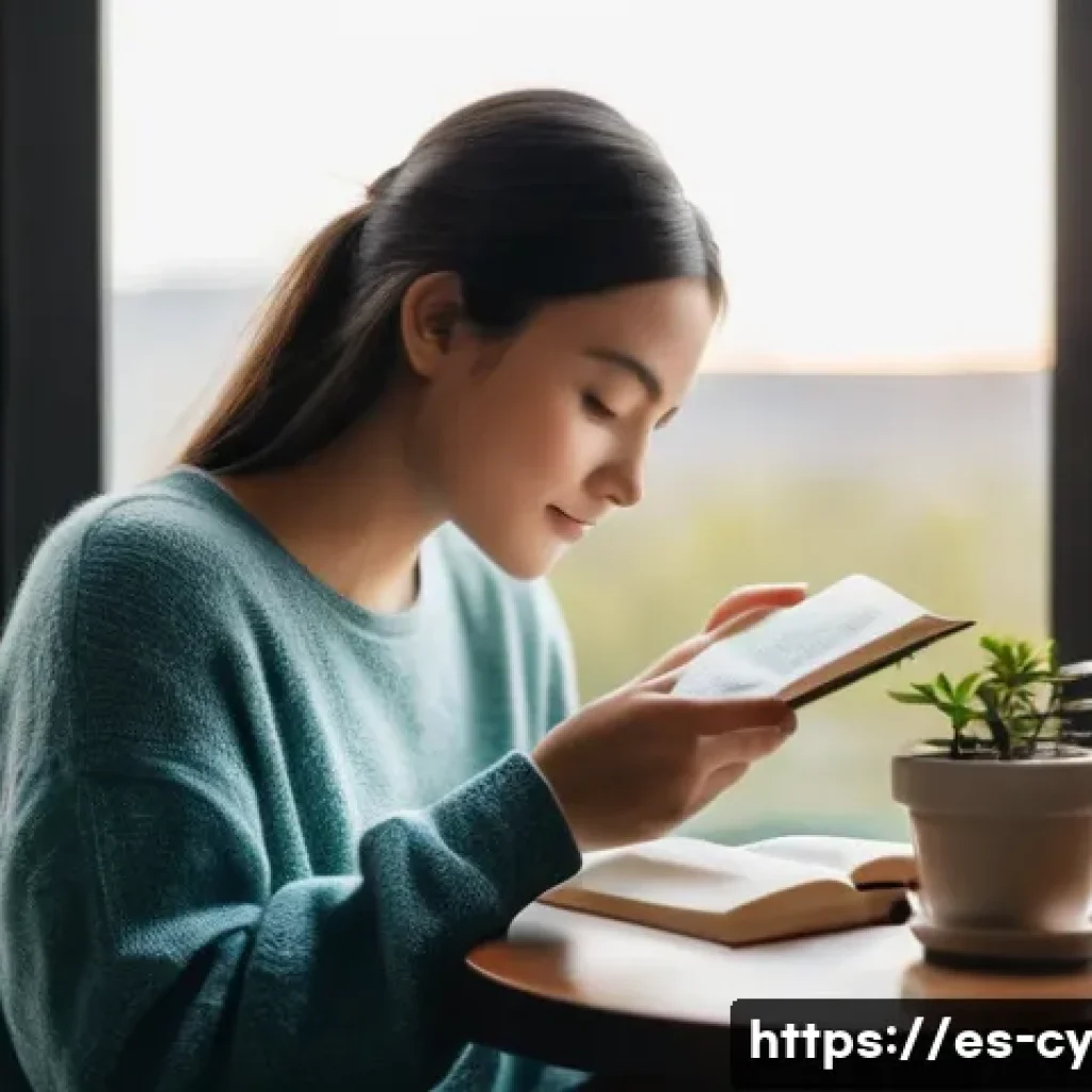 프리랜서로서의 긍정적인 마인드셋 유지법 - A serene and peaceful image of a person (mid-20s to mid-30s, female-presenting, wearing comfortable ...