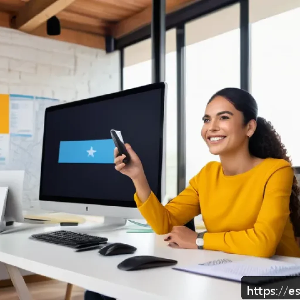 프리랜서 일거리를 찾는 방법 - A vibrant digital workspace scene showing a Latino freelance professional in casual business attire ...